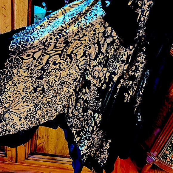 💃🏻GorgeousSue Wong NocturneCocktaildressSilk&VelvetFloral Bohemian EUCS:10💋 - Picture 11 of 16